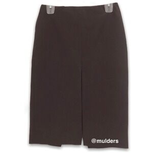 Theory Solid Black Double Split Hem Skirt Size 2 Office Work Career